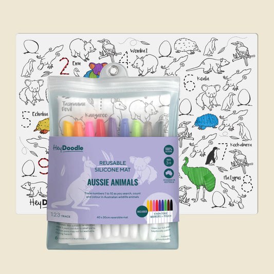 Classic Colouring & Doodle Mat - Aussie Animals