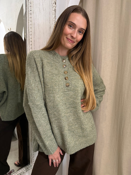 EVERETT KNIT JUMPER - MOSS