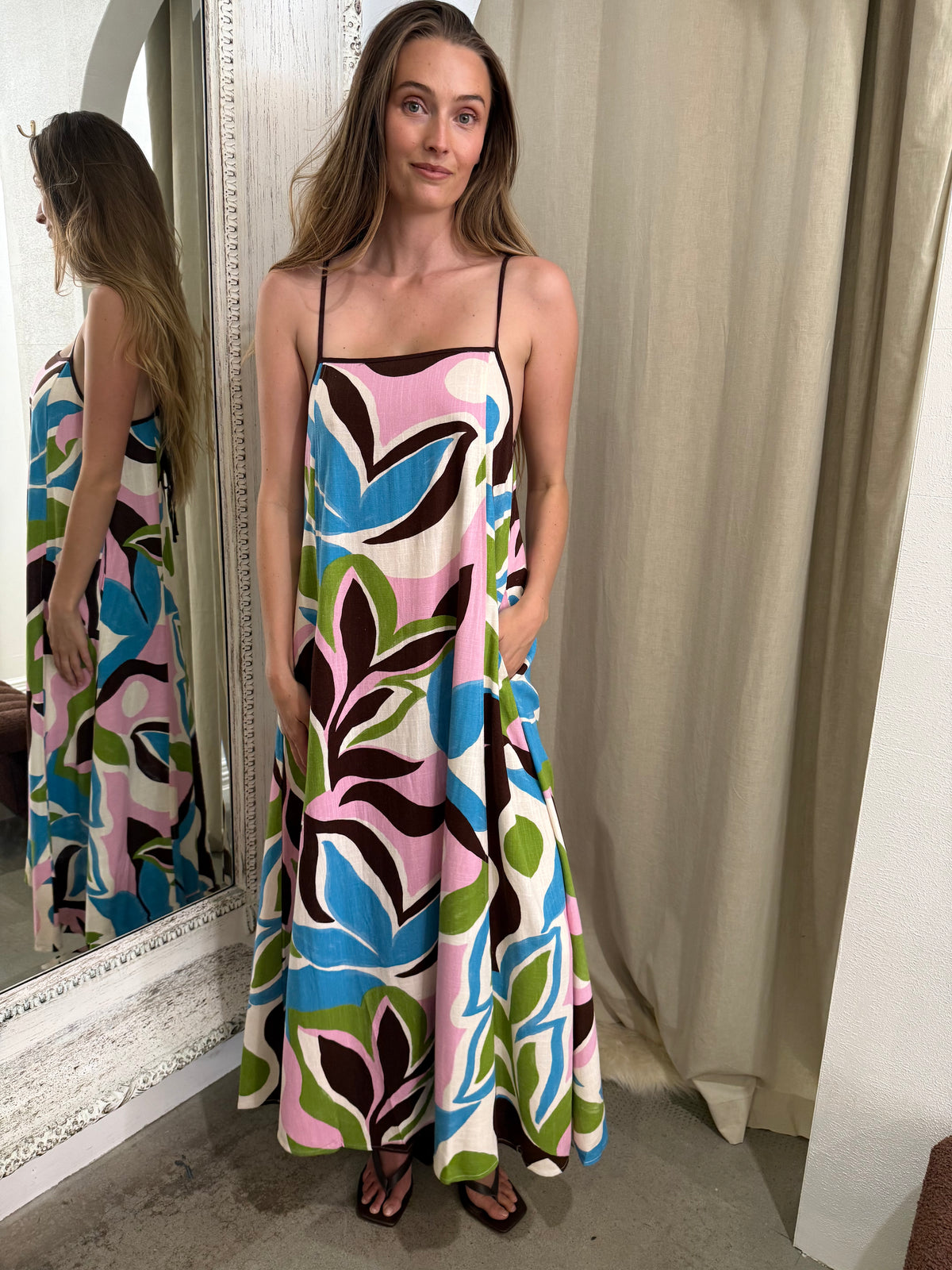 ZOLA PRINT MIDI DRESS
