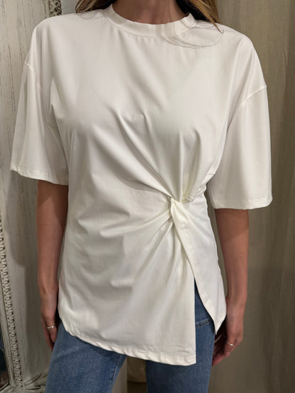 ESME KNOT TEE - MILK