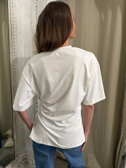 ESME KNOT TEE - MILK