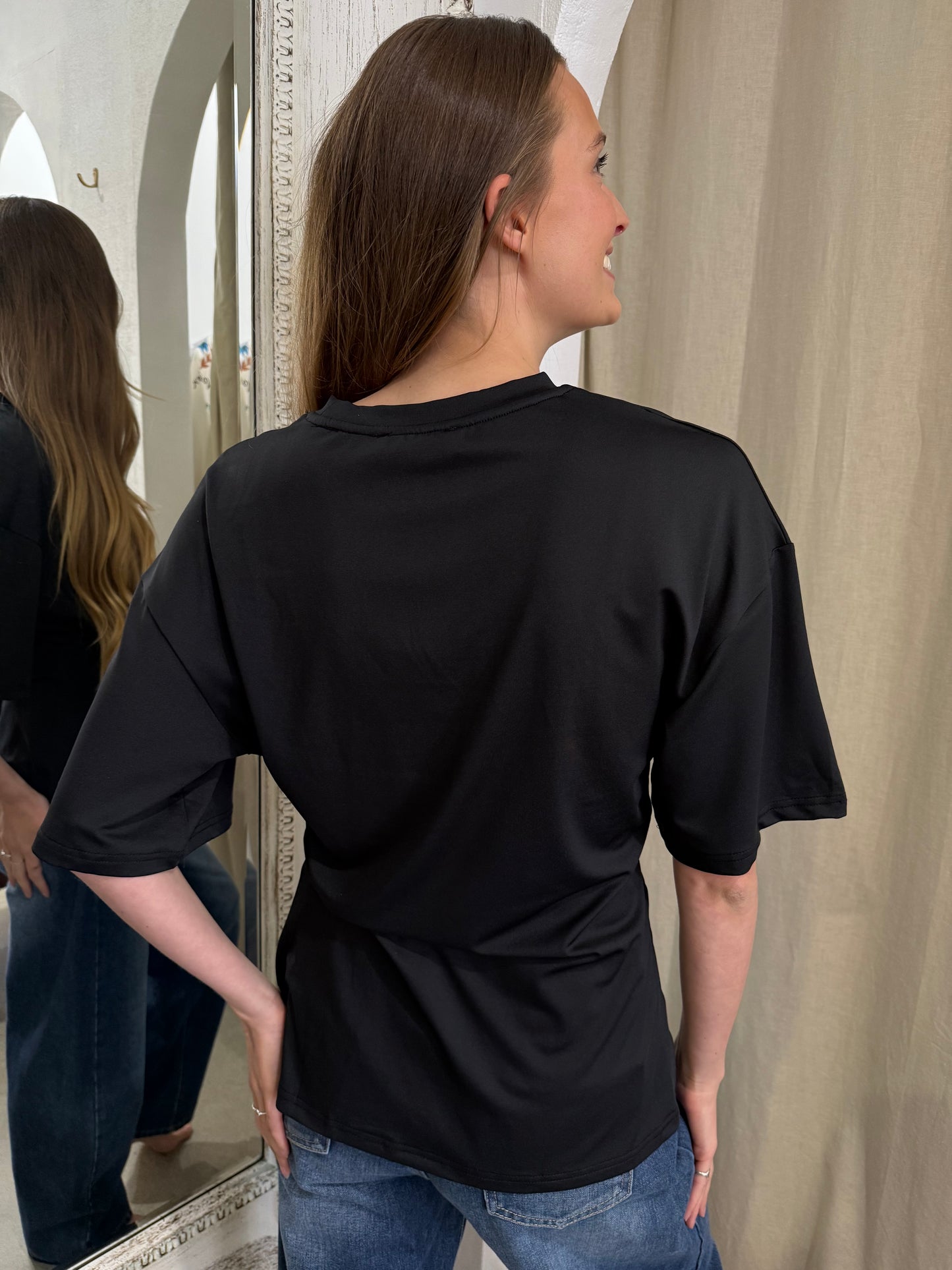 ESME KNOT TEE - BLACK