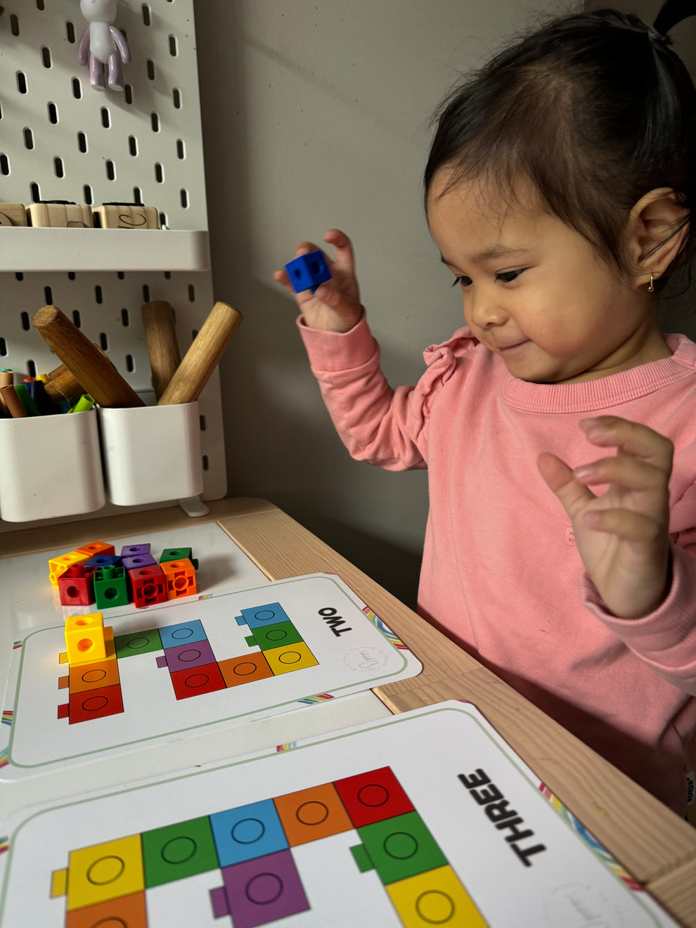 Toddler Busy Bag - Link Cube Match