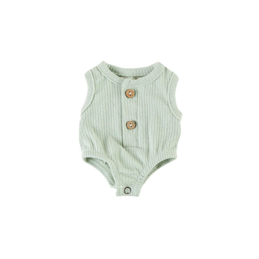 Luca Ribbed Bubble Doll Romper fits 34-38cm Dolls - Sage