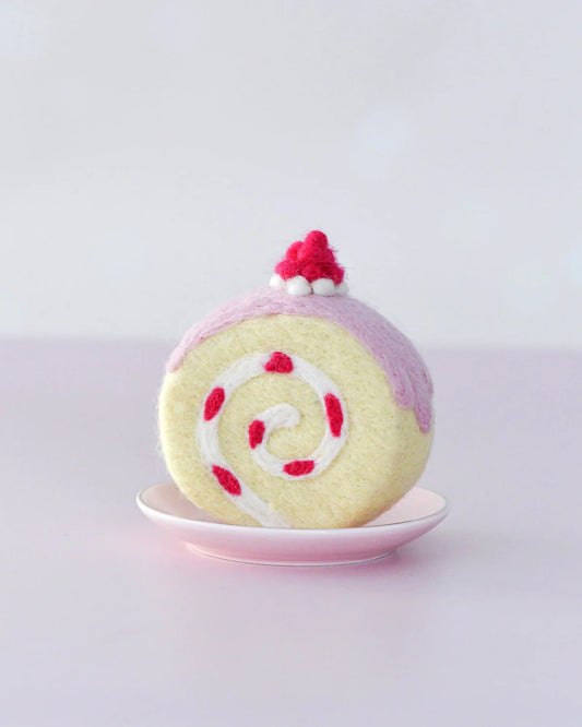 Felt Strawberry Swiss Roll