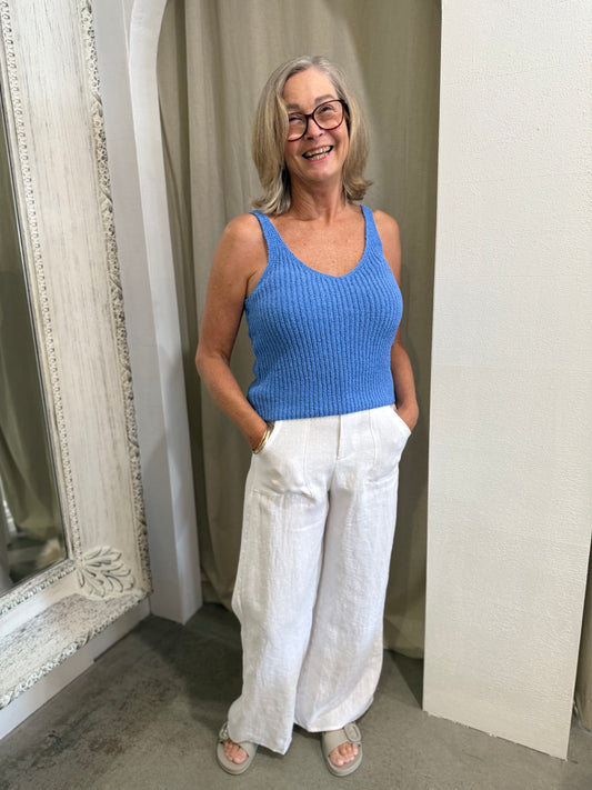 SORRENTO KNIT TANK - AZURE