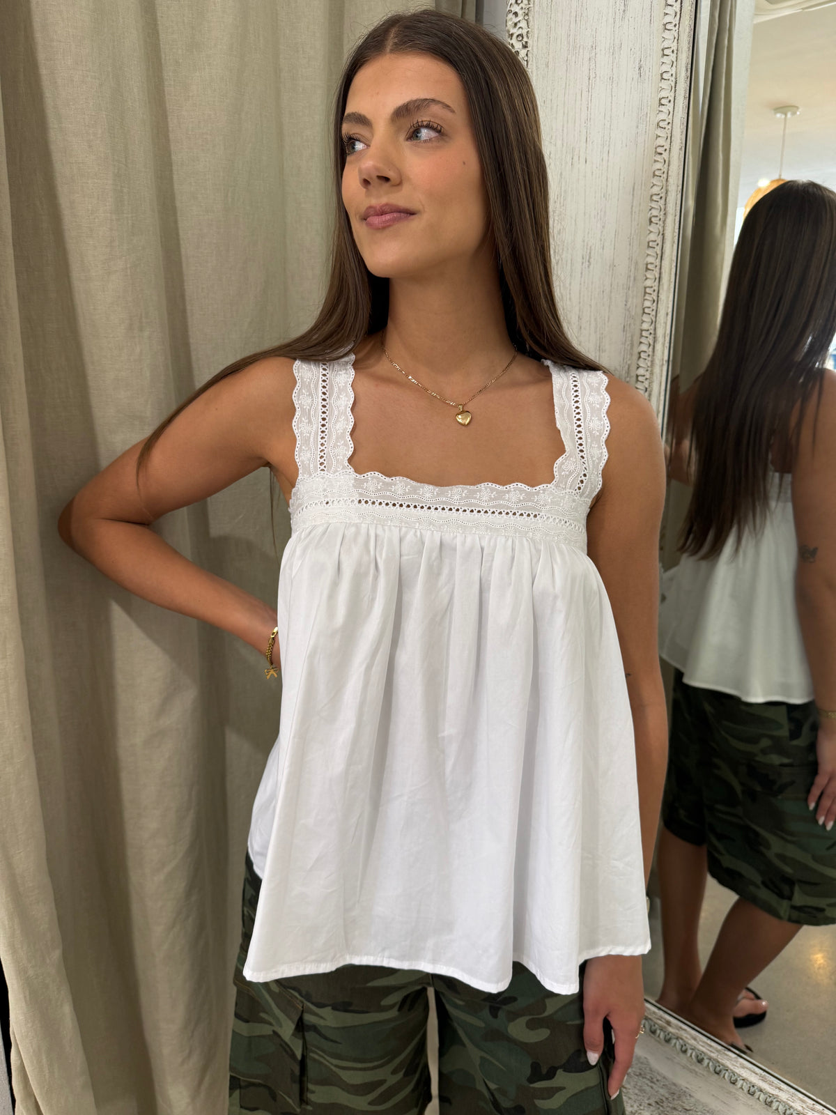 AMELIE LACE CAMI - IVORY