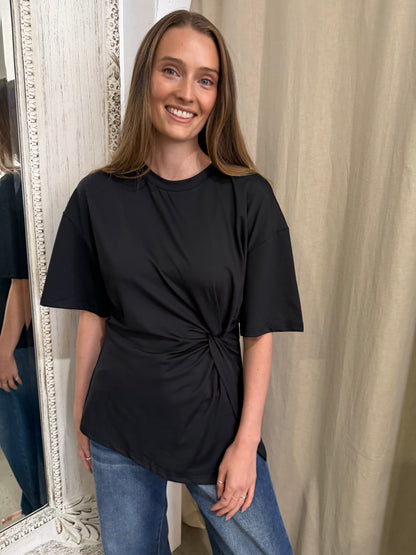 ESME KNOT TEE - BLACK