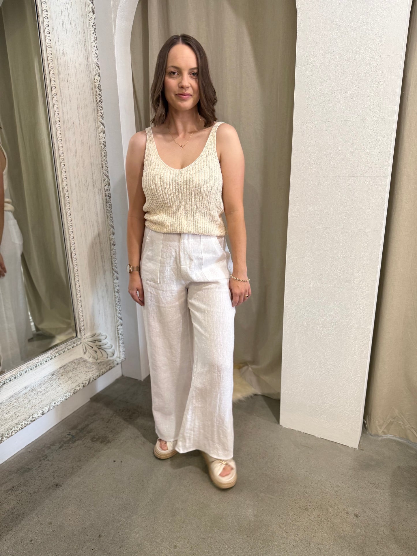SORRENTO KNIT TANK - CREAM