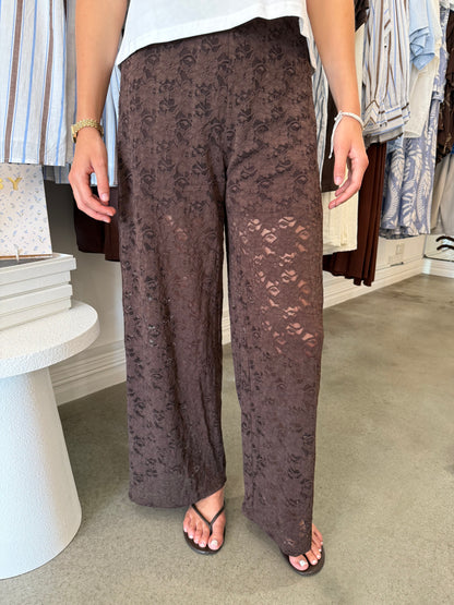 RUE LACE PANTS - BROWN