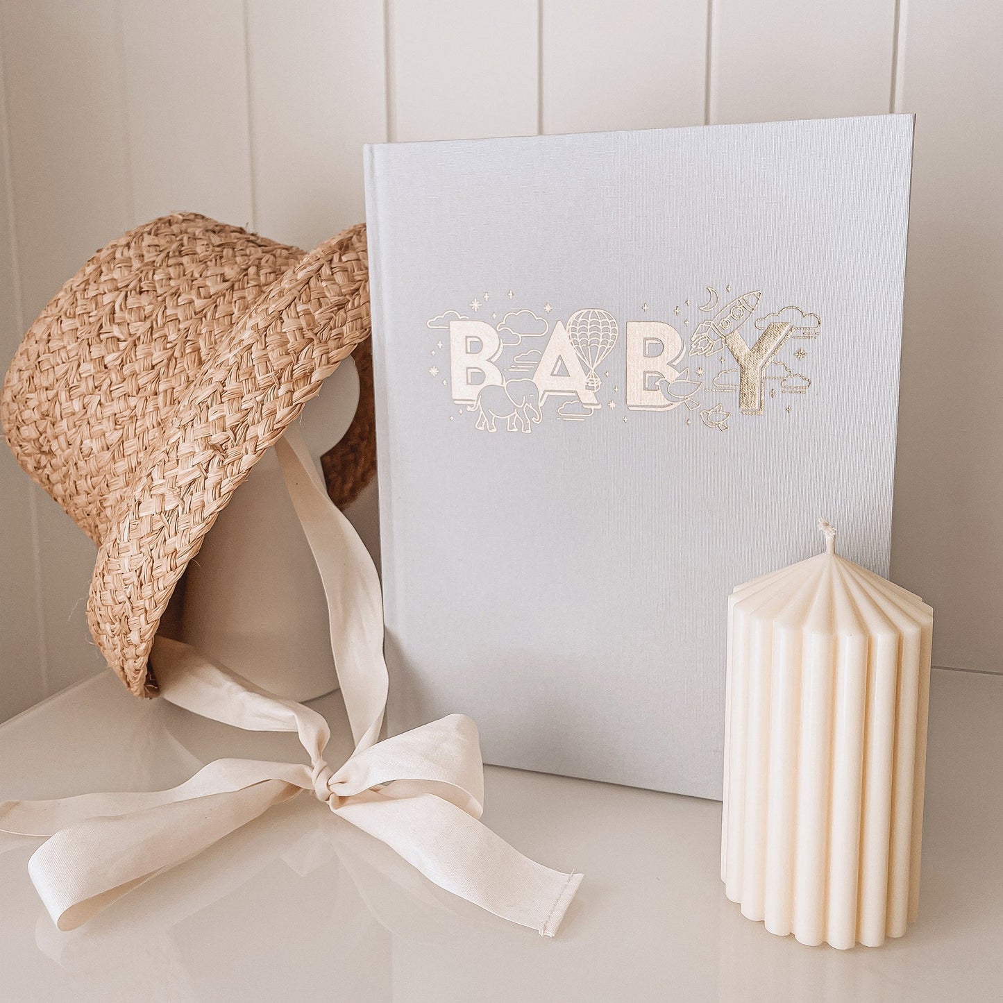 Baby Book Powder Blue Boxed