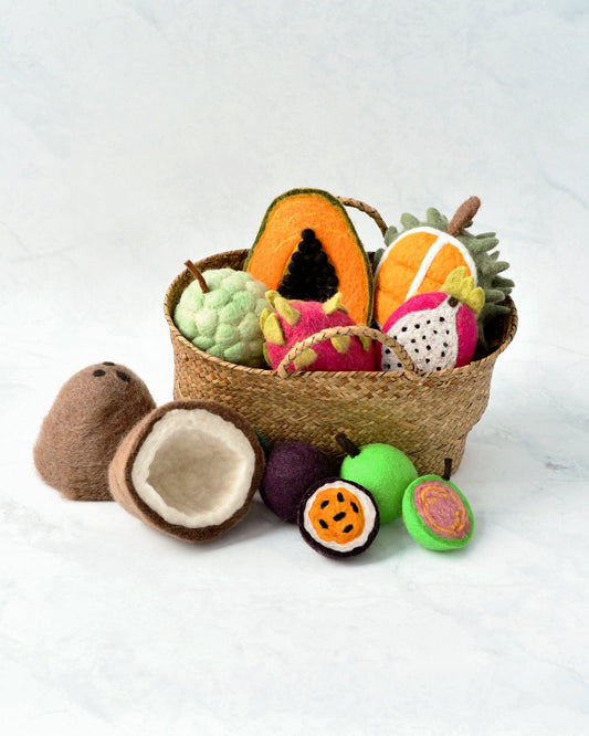 Felt Tropical Fruits Play Food Set (11 pieces)