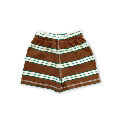 Cotton Sports Stripe Shorts - Acorn
