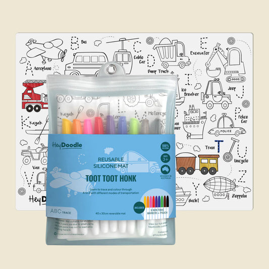 Classic Colouring & Doodle Mat - Toot Toot Honk