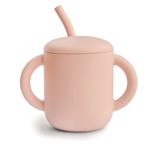 Mushie Training Cup & Straw - Blush