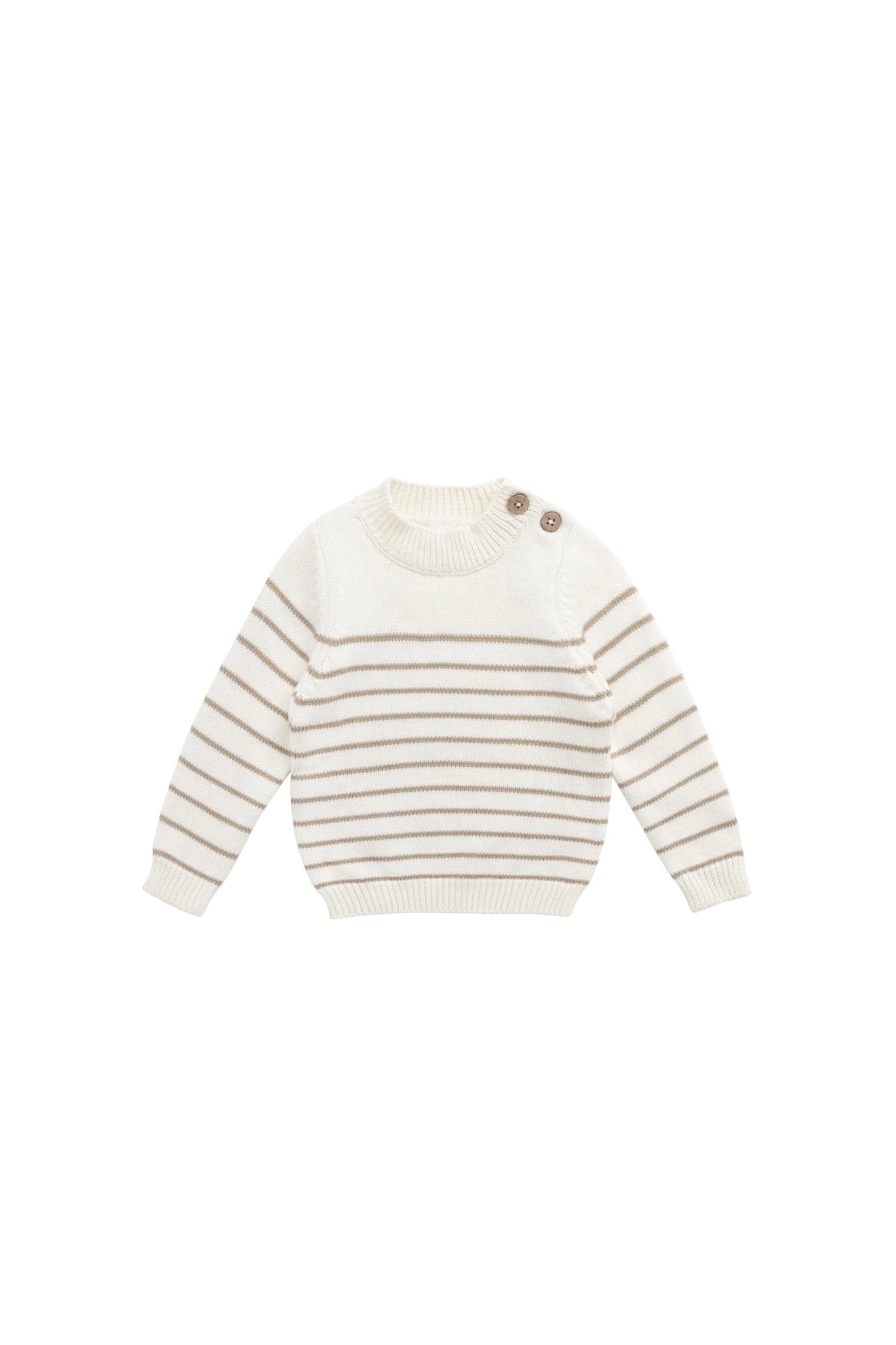 Jamie Kay Malcom Knitted Jumper - Cloud Brioche Stripe