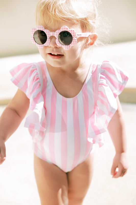 Daisy Baby Sunglasses – Pink Check (0–18 Months)