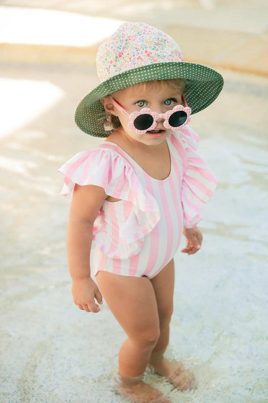 Daisy Baby Sunglasses – Pink Check (0–18 Months)