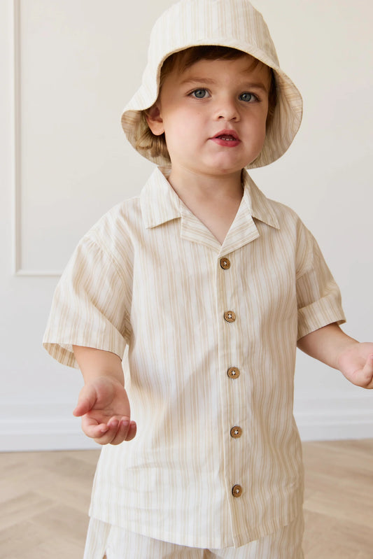 Jamie Kay Organic Cotton Silas Shirt - Variegated Stripe Foam