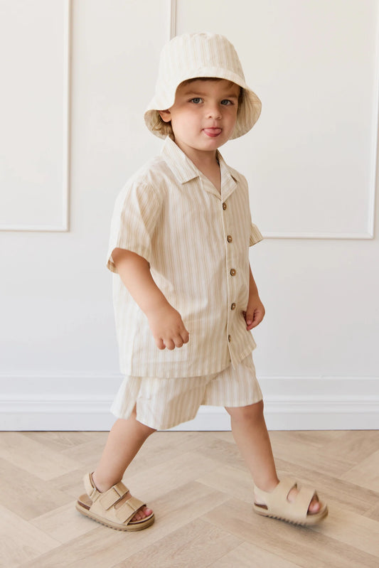 Jamie Kay Organic Cotton Silas Short - Variegated Stripe Foam