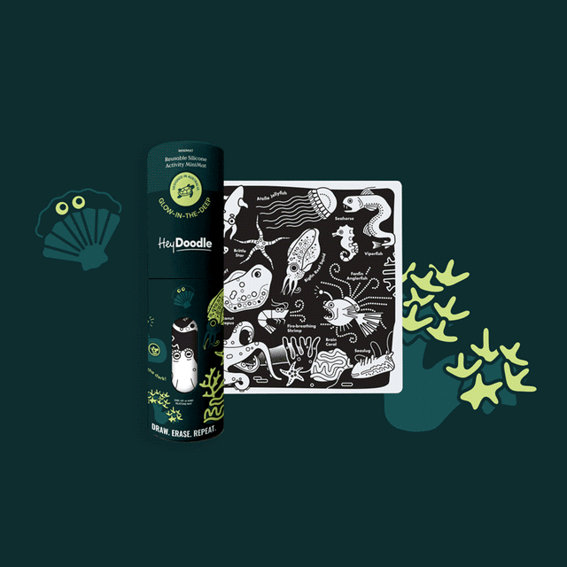 Mini Colouring & Doodle Mat - Glow-in-the-deep