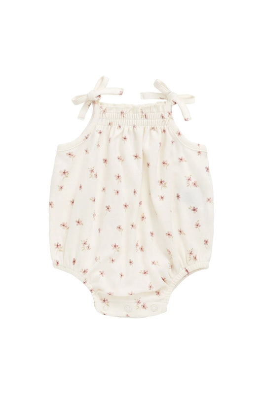 Organic Cotton Cassie Playsuit - Simple Flower Egret