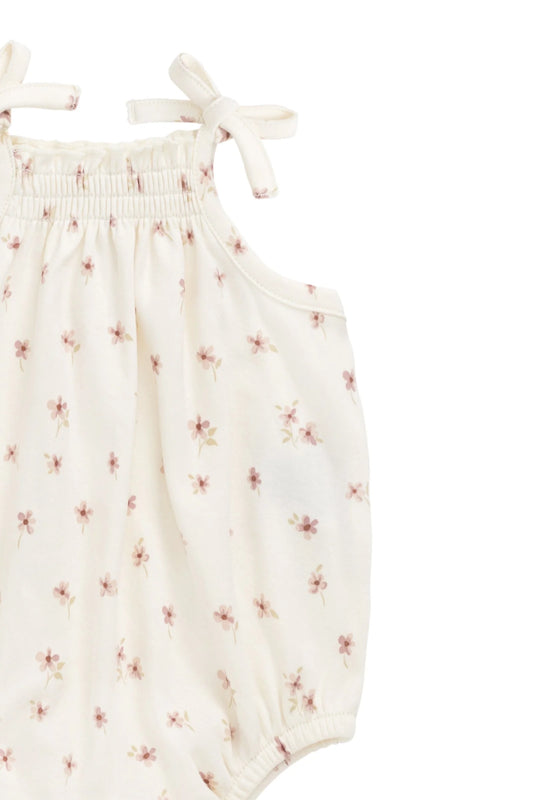 Organic Cotton Cassie Playsuit - Simple Flower Egret