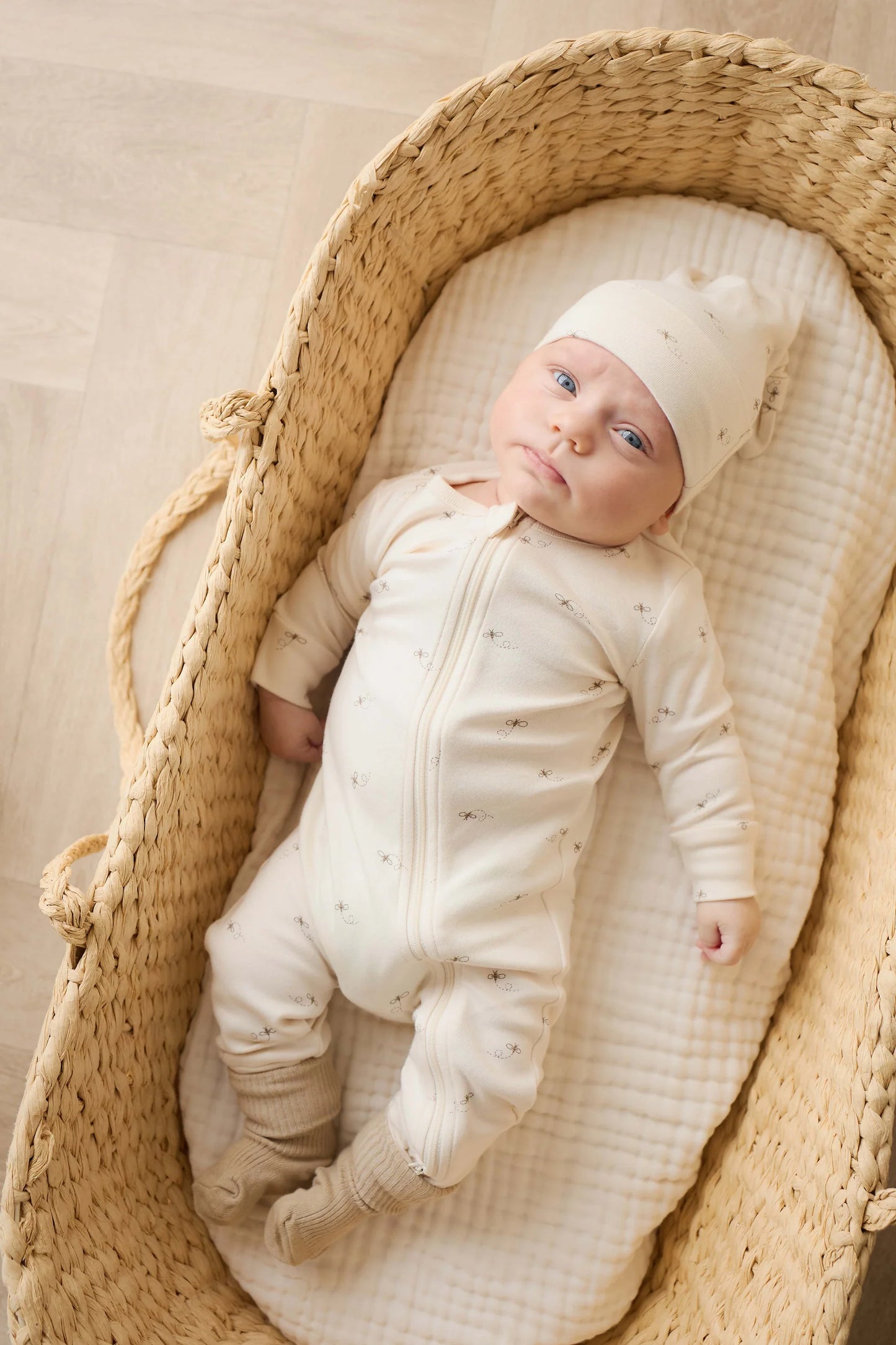 Organic Cotton Reese Zip Onepiece - Bumblebees