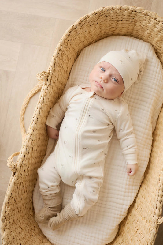 Organic Cotton Reese Zip Onepiece - Bumblebees