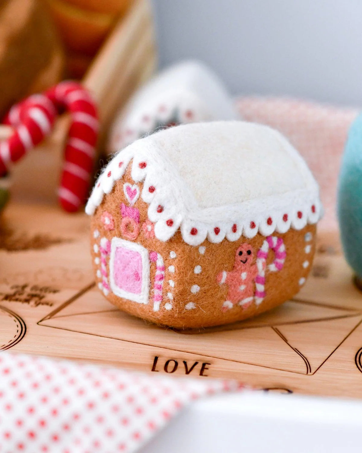 Felt Pink Gingerbread House