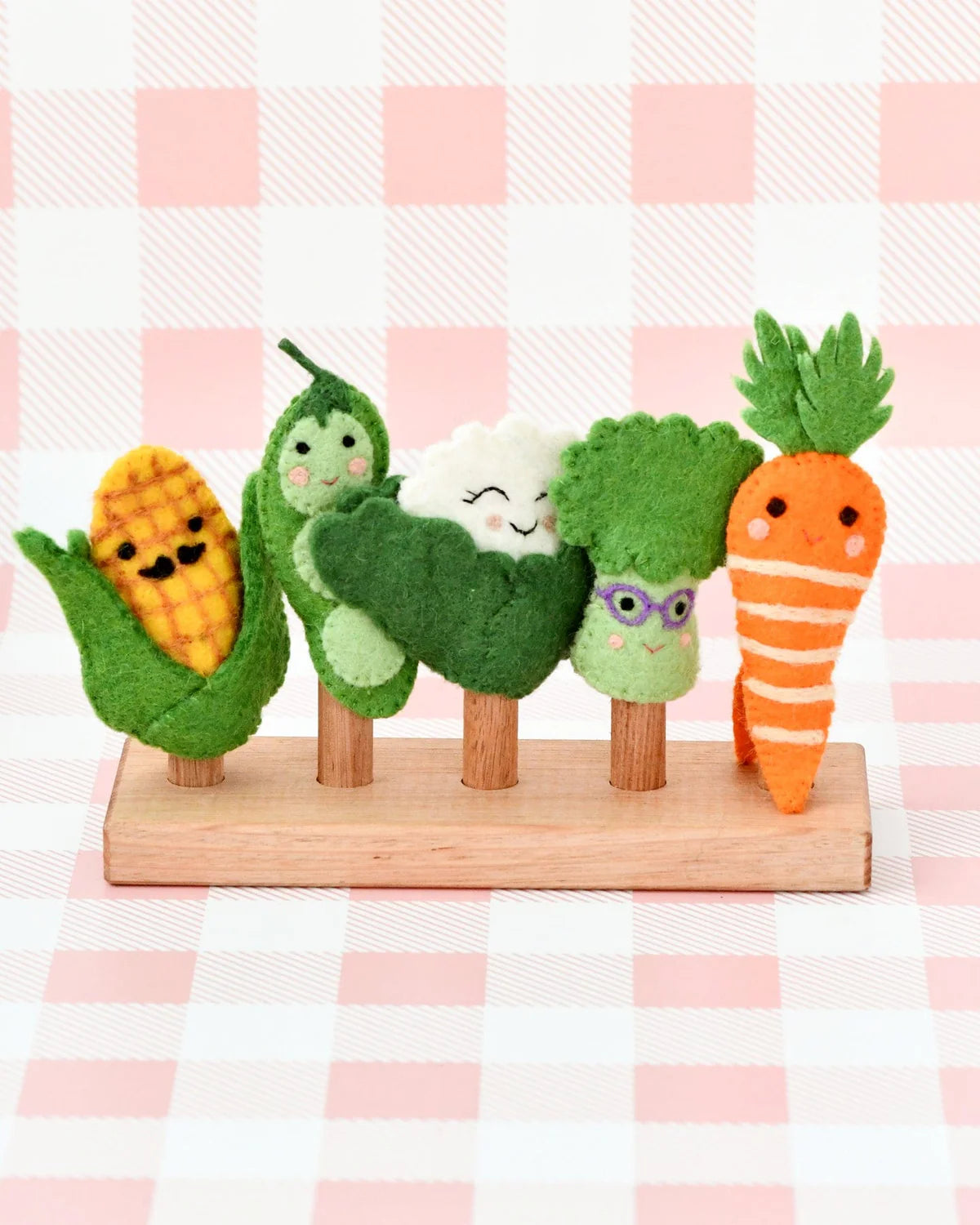 Felt Vegetables Finger Puppet Set