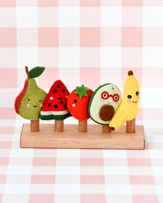 Felt Fruits Finger Puppet Set