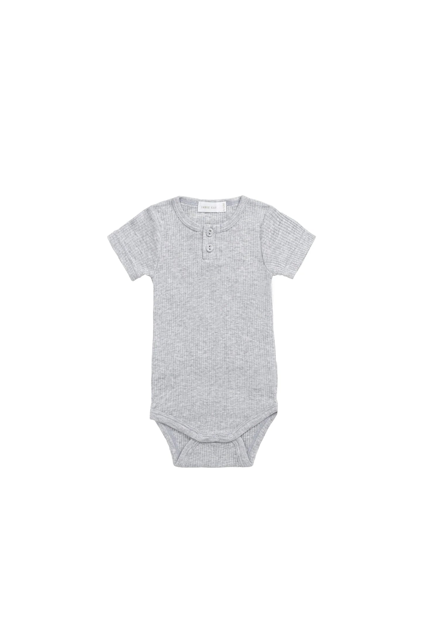 Organic Cotton Modal Darcy Rib Tee - Light Grey Marle