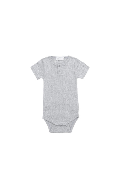 Organic Cotton Modal Darcy Rib Tee - Light Grey Marle