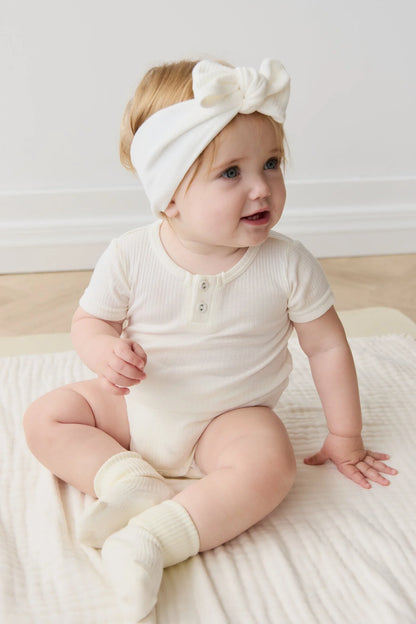 Organic Cotton Modal Darcy Rib Tee - Milk