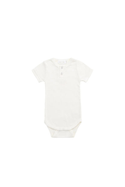 Organic Cotton Modal Darcy Rib Tee - Milk