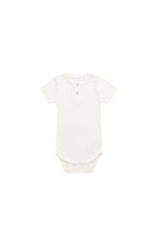 Organic Cotton Modal Darcy Rib Tee - Milk