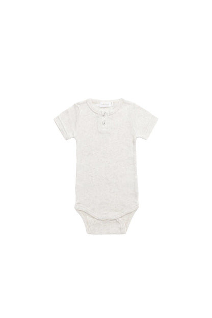 Organic Cotton Modal Darcy Rib Tee - Oatmeal Marle