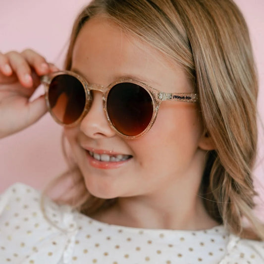 Shine Kids Sunglasses – Crystal Glitter Gold (7-14 Years)