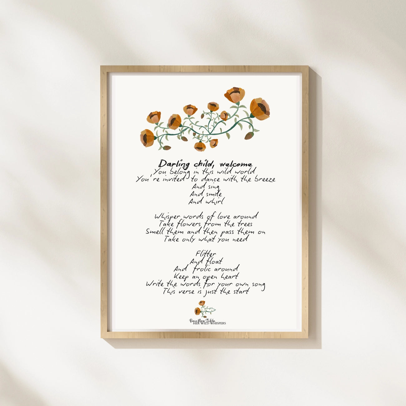 Darling Child, Welcome - Her Wild Whispers art print