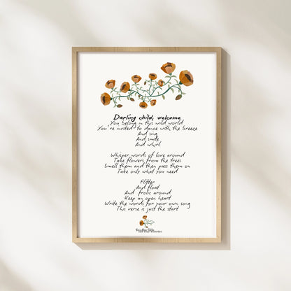 Darling Child, Welcome - Her Wild Whispers art print