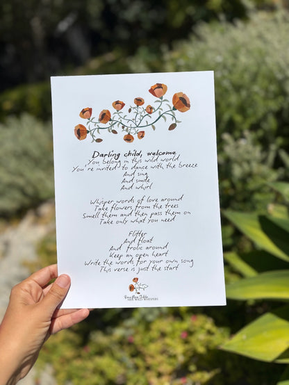 Darling Child, Welcome - Her Wild Whispers art print