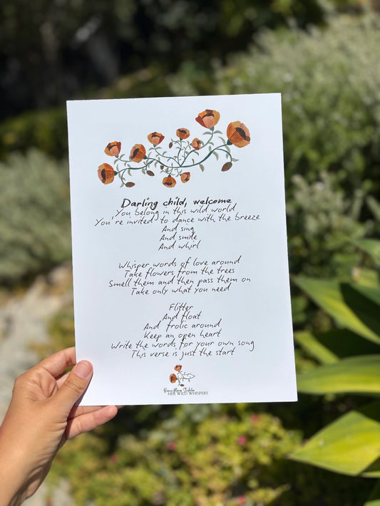 Darling Child, Welcome - Her Wild Whispers art print