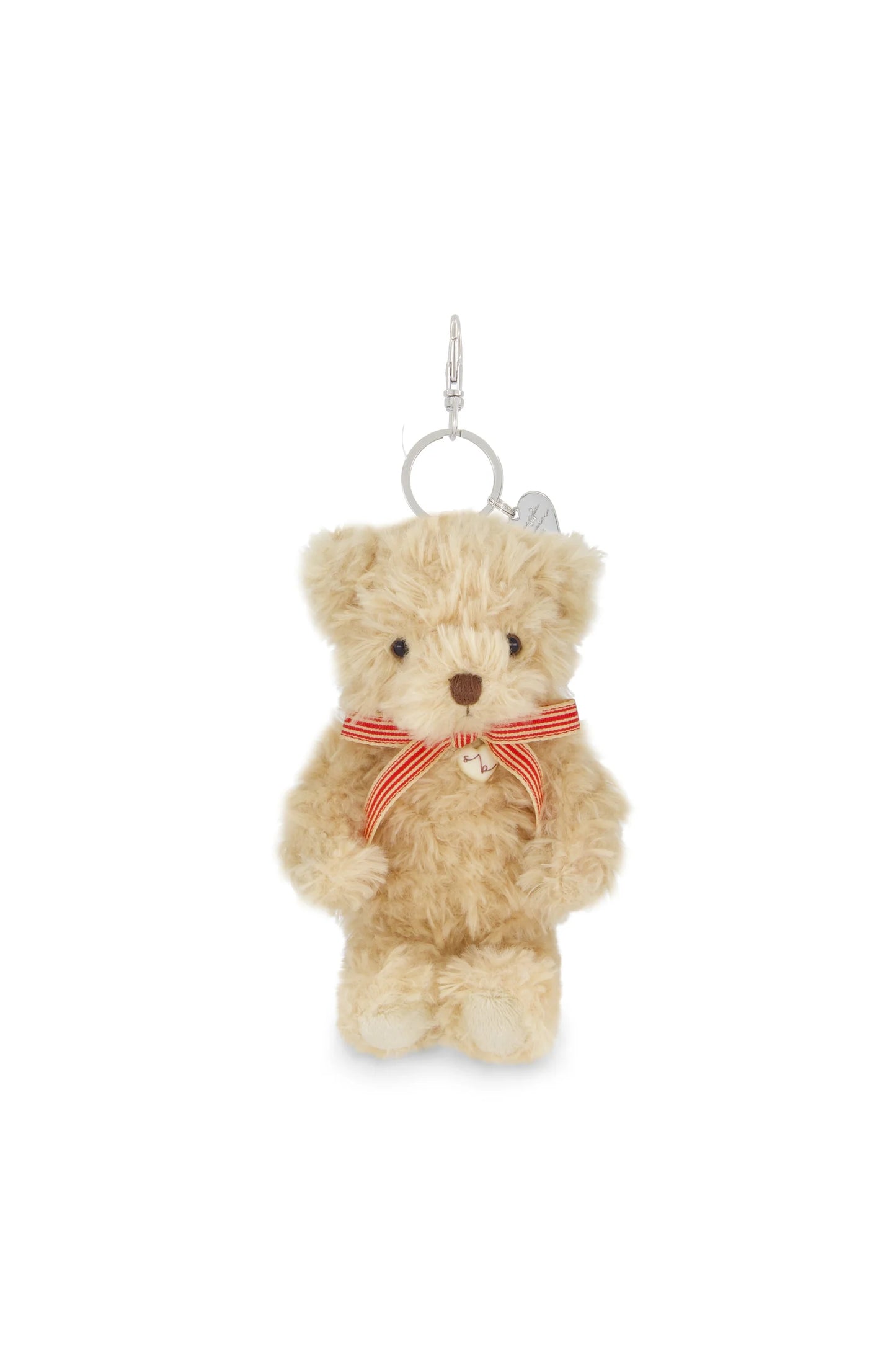 Snuggle Bunnies - Arthur Keychain with Red Stripe Bow