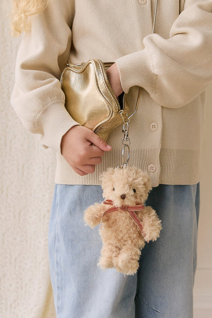 Snuggle Bunnies - Arthur Keychain with Red Stripe Bow