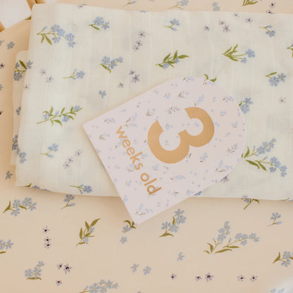 Forget Me Not Organic Fitted Bassinet Sheet/Change Pad Cover