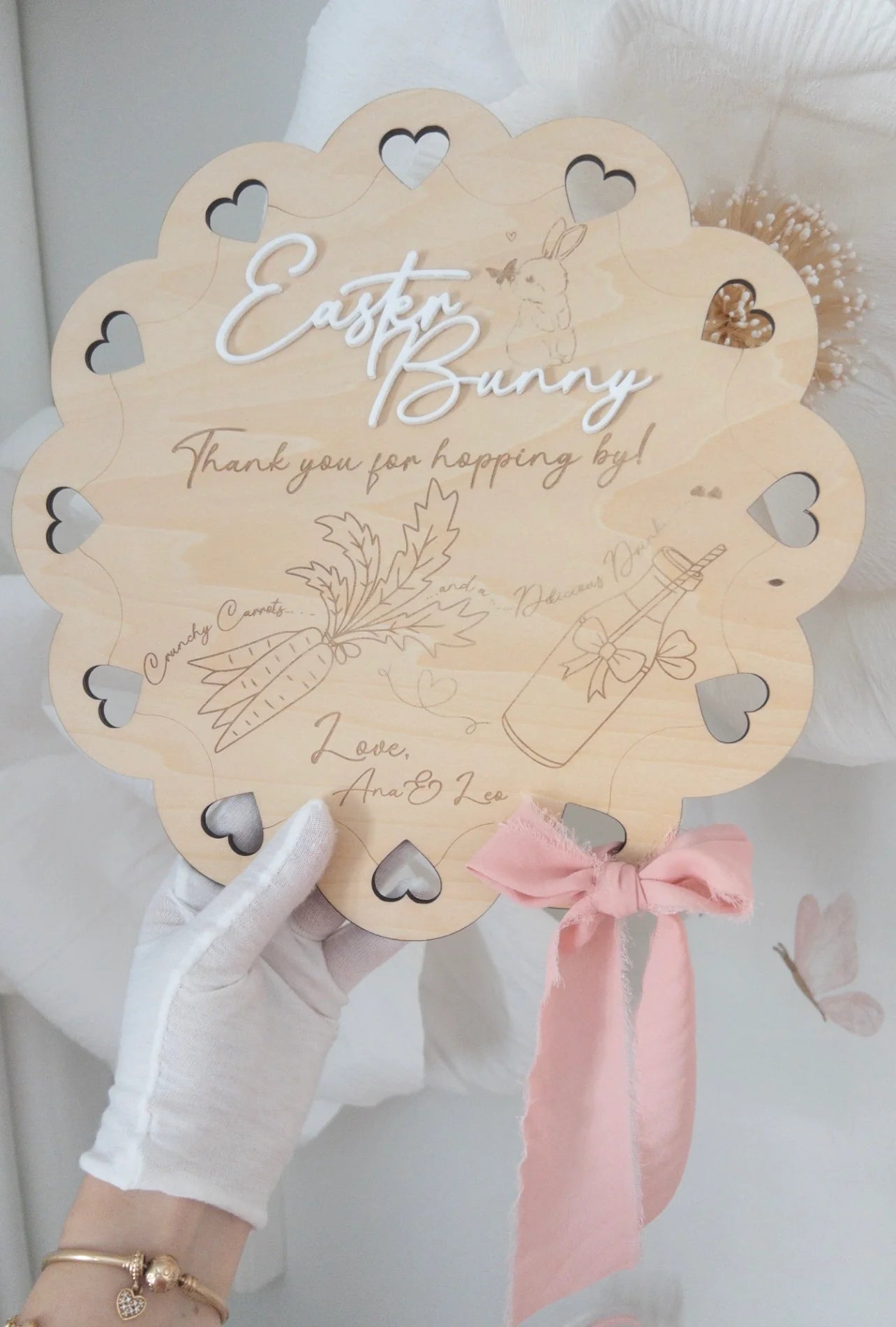 Easter Bunny Board - Sweet Scalloped Hearts