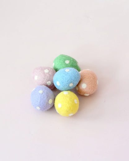 Felt Polka Dots Eggs (Set of 6)