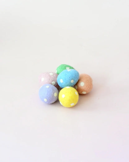 Felt Polka Dots Eggs (Set of 6)
