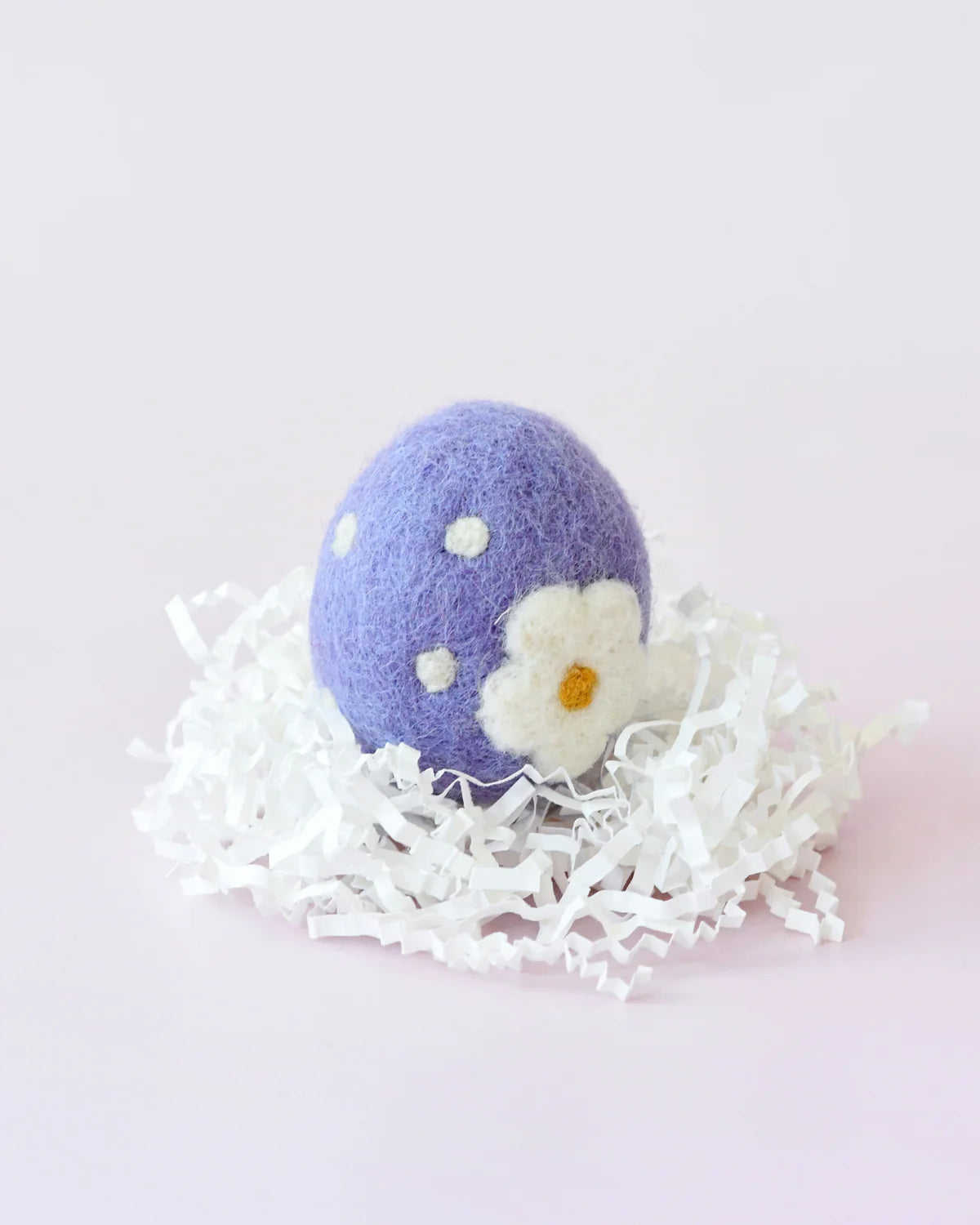 Felt Purple Floral and Dots Egg